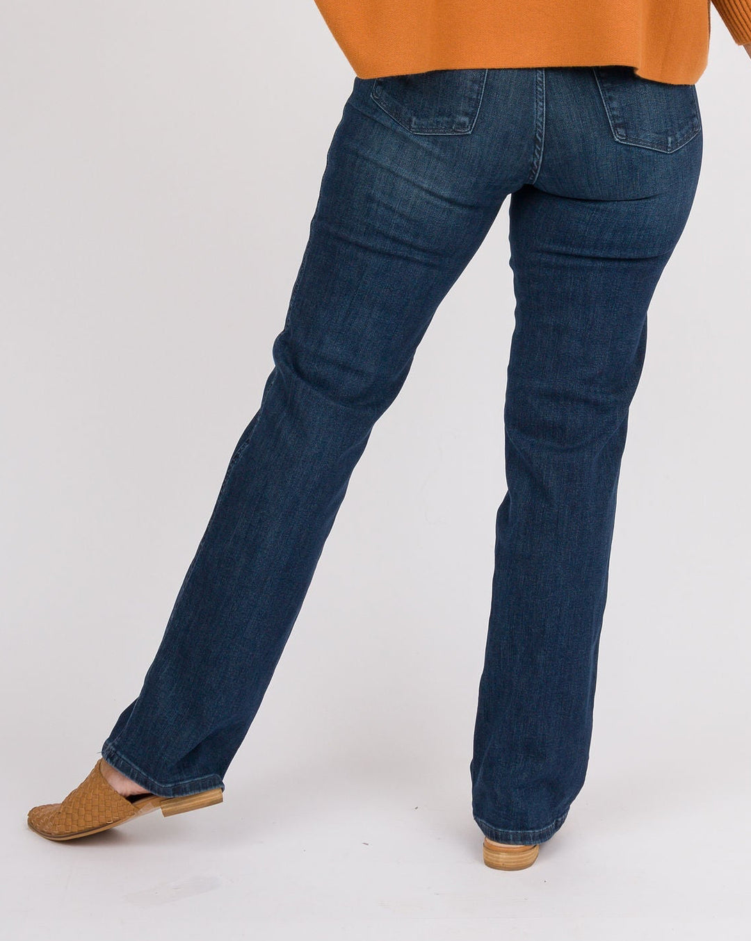 Judy Blue Mid Rise Straight Jeans - Dark