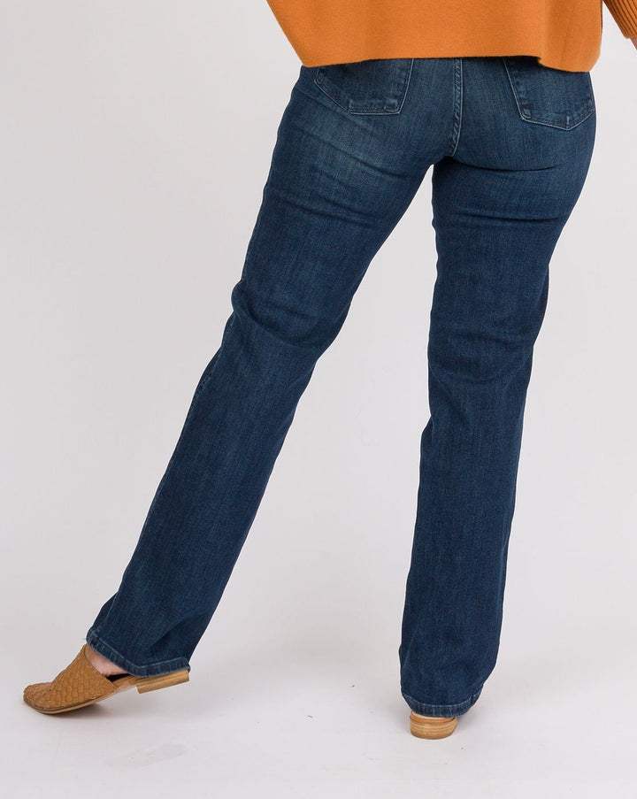 Judy Blue Mid Rise Straight Jeans - Dark