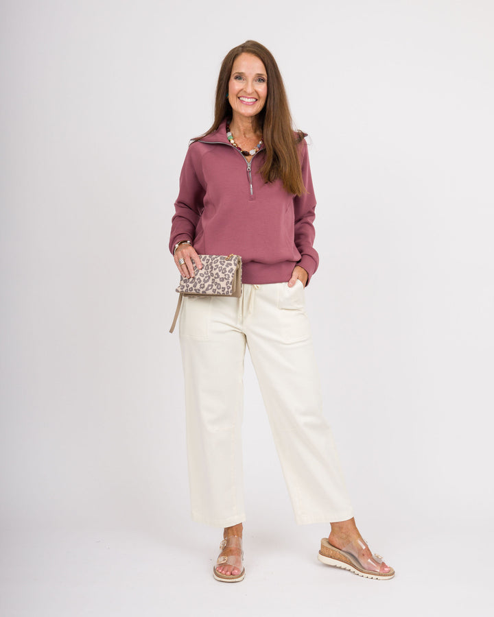 Spanx Air Essentials Half Zip - Rum Raisin