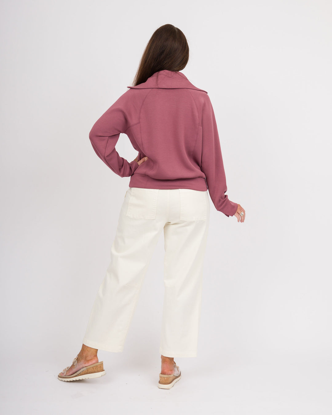 Spanx Air Essentials Half Zip - Rum Raisin