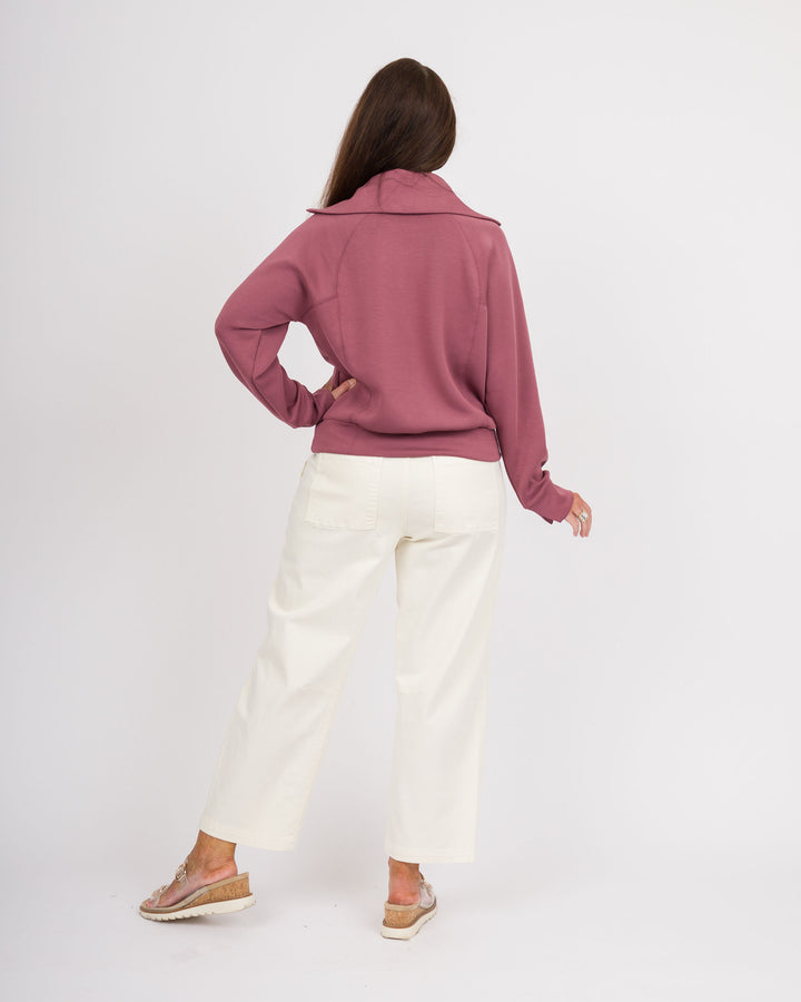 Spanx Air Essentials Half Zip - Rum Raisin