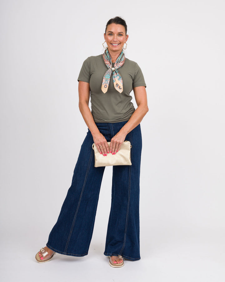 Tasha Ruched Tee - Olive