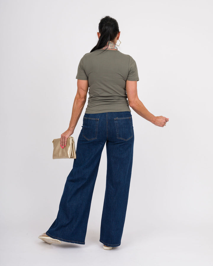 Tasha Ruched Tee - Olive