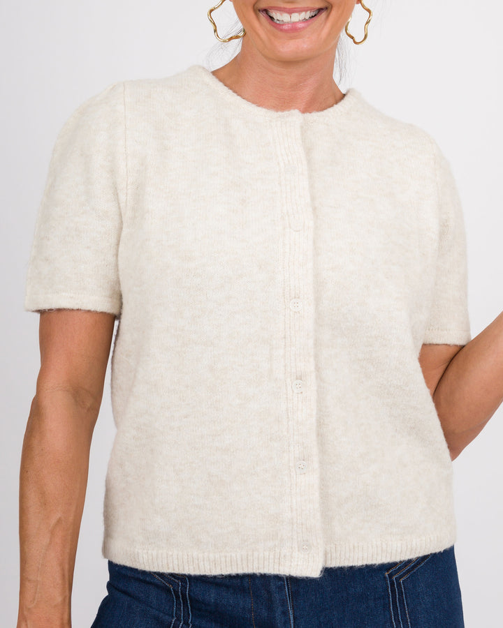 Thompson Oatmeal Short Sleeve Sweater