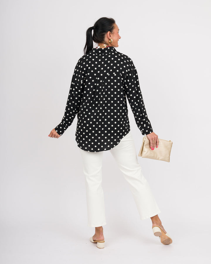 The Kathryn Shirt - Black &amp; White Polka Dot