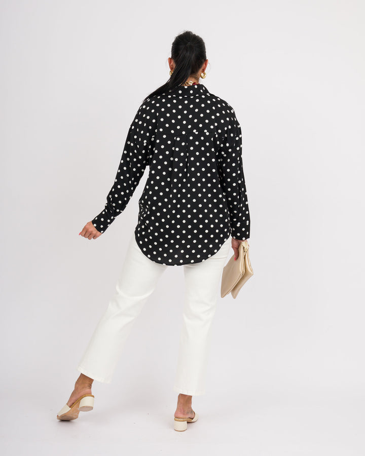 The Kathryn Shirt - Black &amp; White Polka Dot
