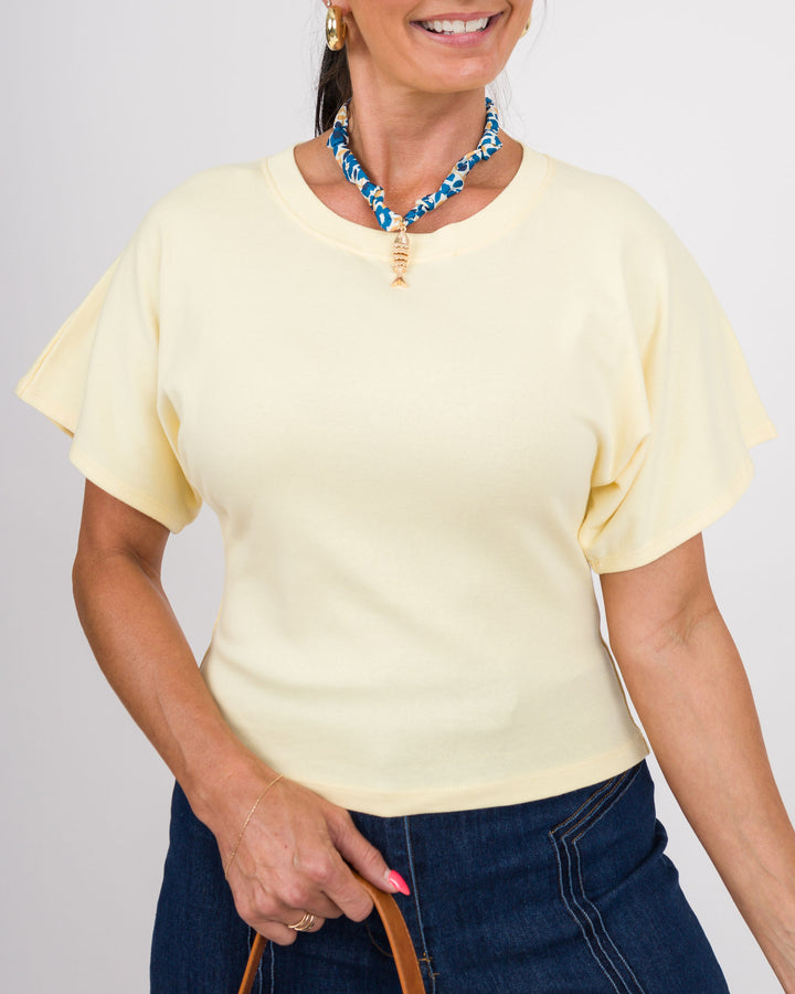 Angel Crew Neck Top - Banana