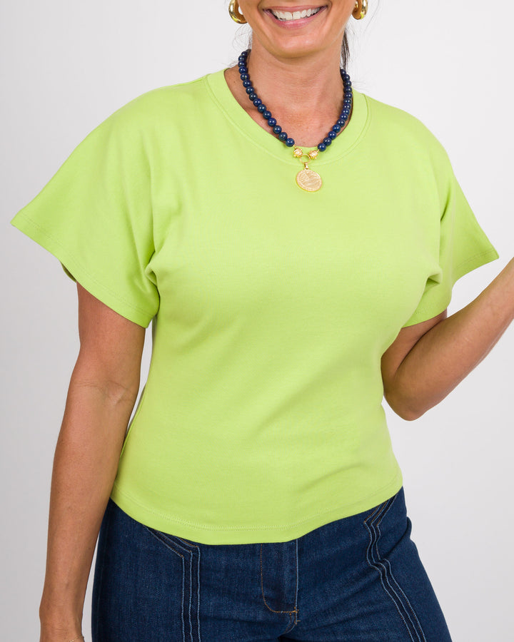 Angel Crew Neck Top - Salty Lime