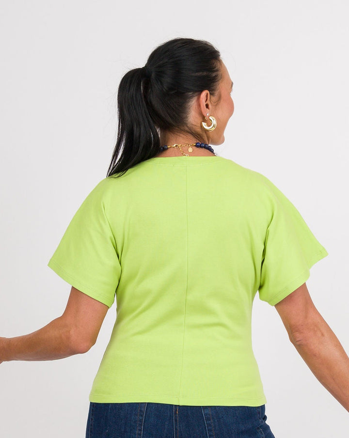 Angel Crew Neck Top - Salty Lime