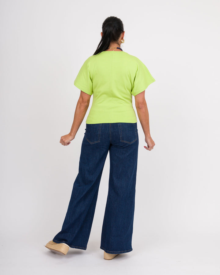 Angel Crew Neck Top - Salty Lime