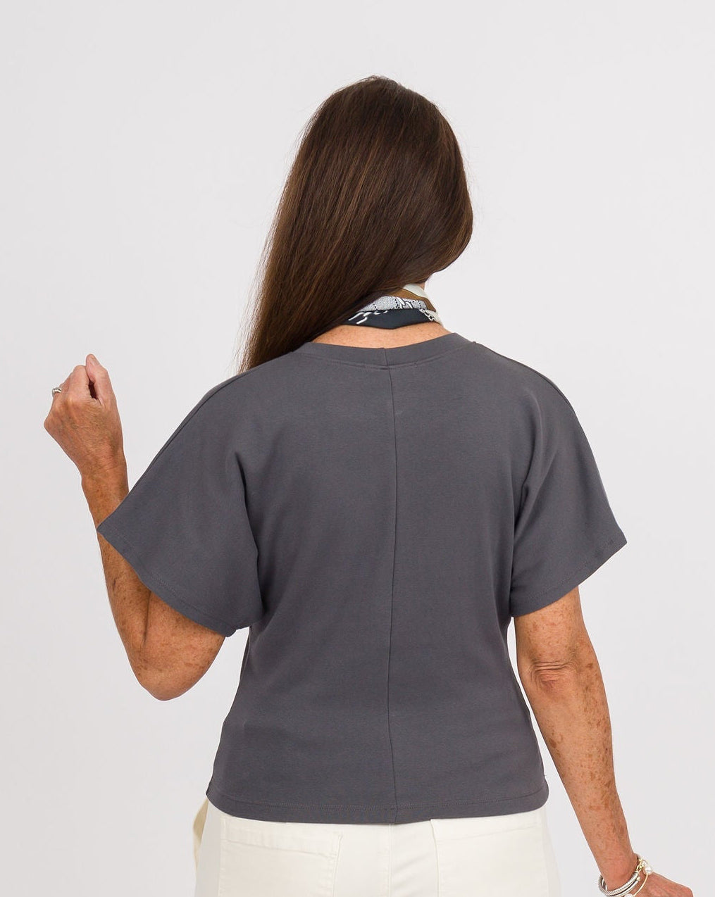 Angel Crew Neck Top - Charcoal