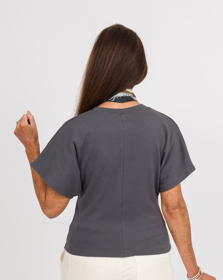 Angel Crew Neck Top - Charcoal