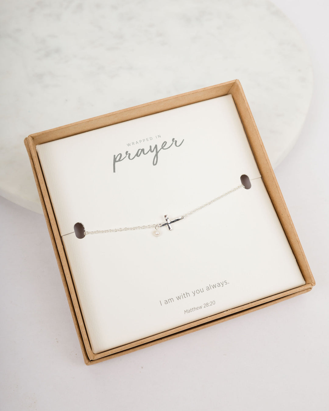 Dainty Gold Cross Bracelet - Silver