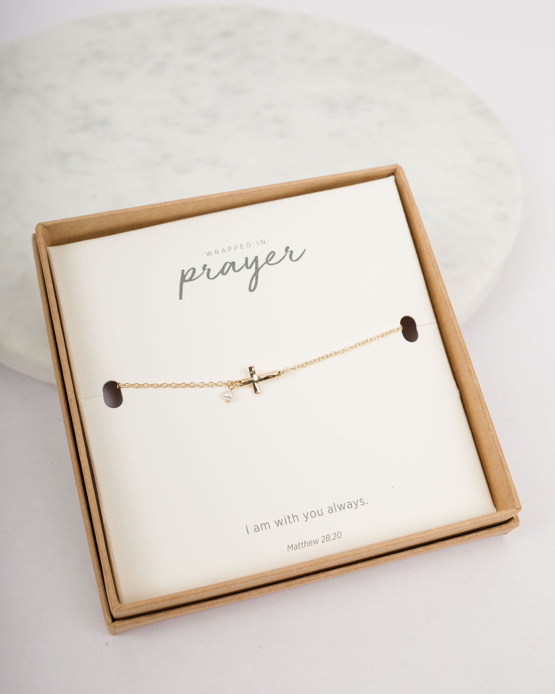 Dainty Gold Cross Bracelet - Gold