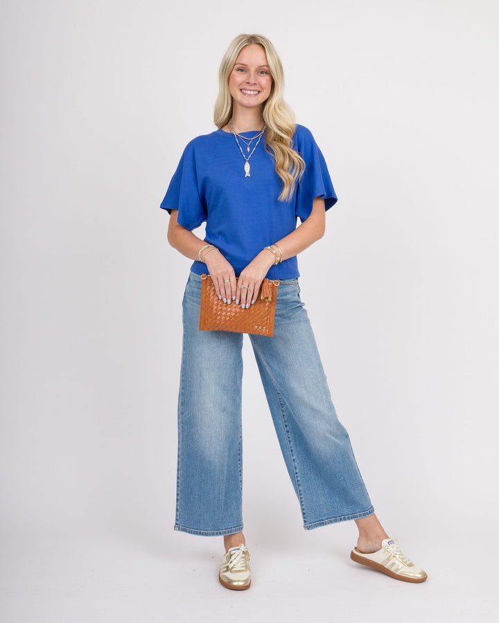 Angel Crew Neck Top - Cobalt