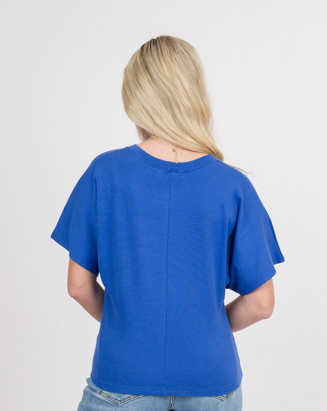 Angel Crew Neck Top - Cobalt