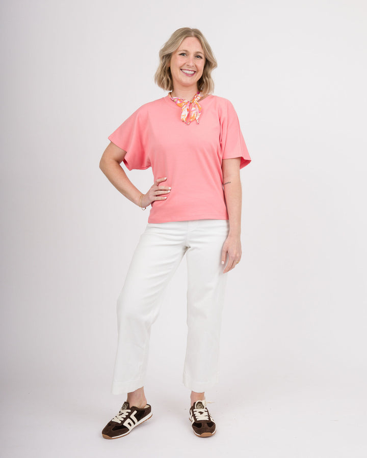 Angel Crew Neck Top - Coral