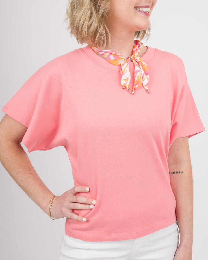 Angel Crew Neck Top - Coral