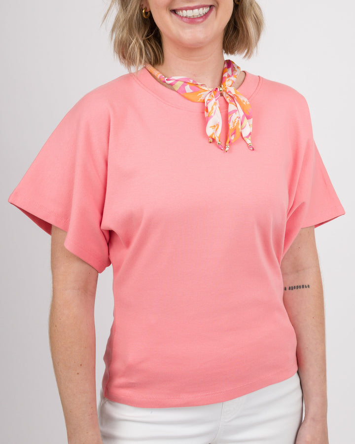 Angel Crew Neck Top - Coral