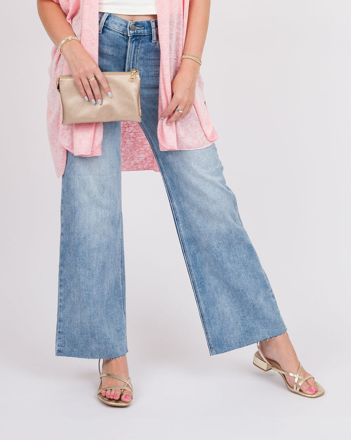 Just USA Longer Length Wide Leg Jeans - Medium Denim