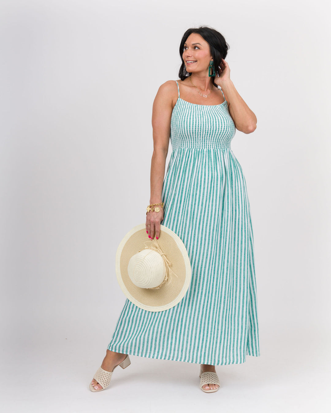 Z SUPPLY Bayside Striped Linen Maxi Dress - La Palma