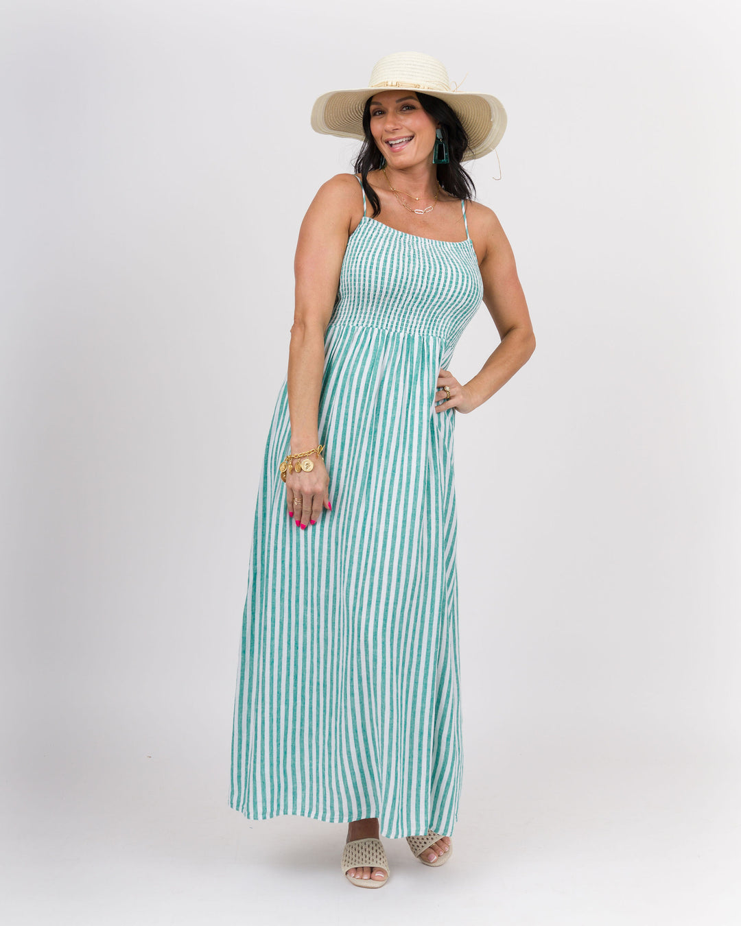 Z SUPPLY Bayside Striped Linen Maxi Dress - La Palma
