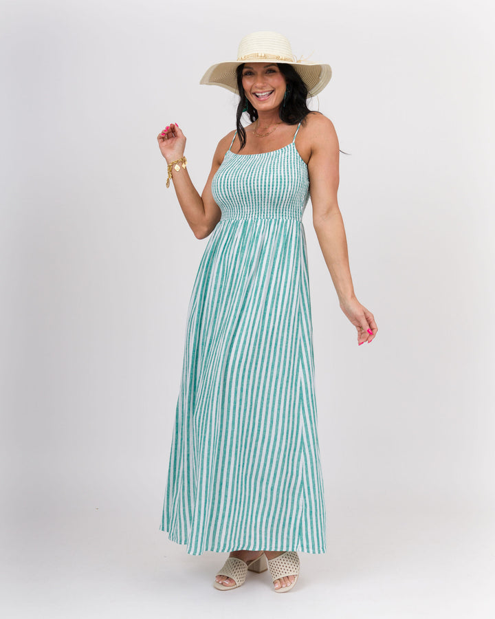 Z SUPPLY Bayside Striped Linen Maxi Dress - La Palma
