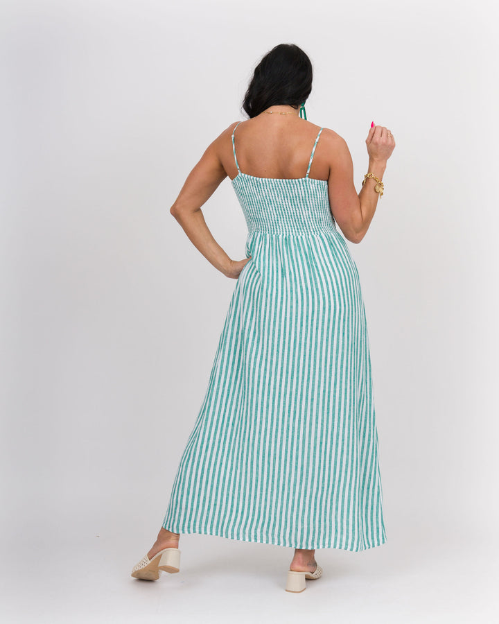 Z SUPPLY Bayside Striped Linen Maxi Dress - La Palma