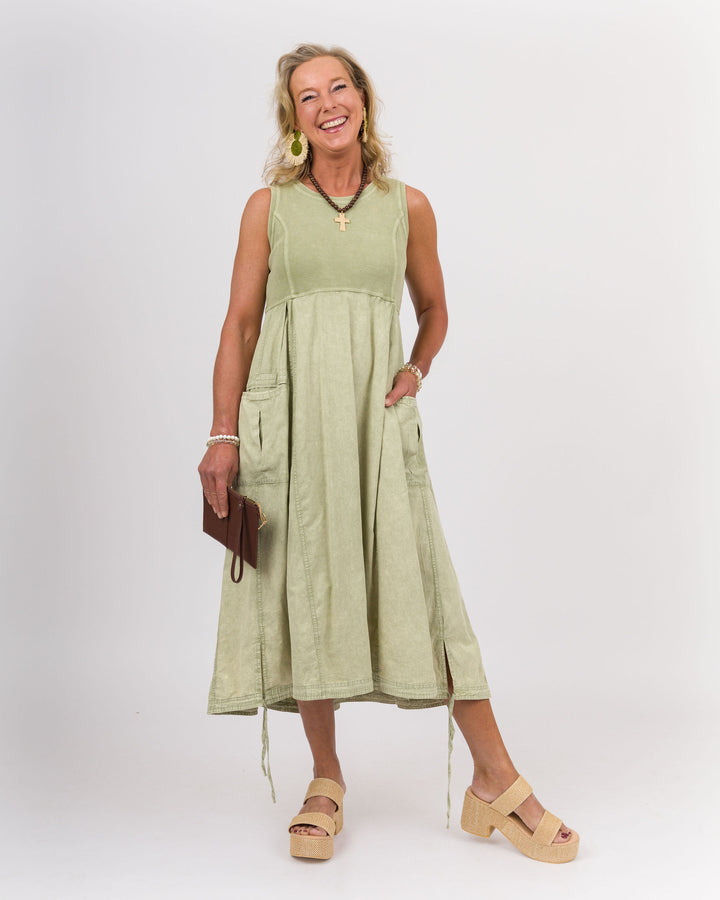 Sage Cargo Maxi Dress