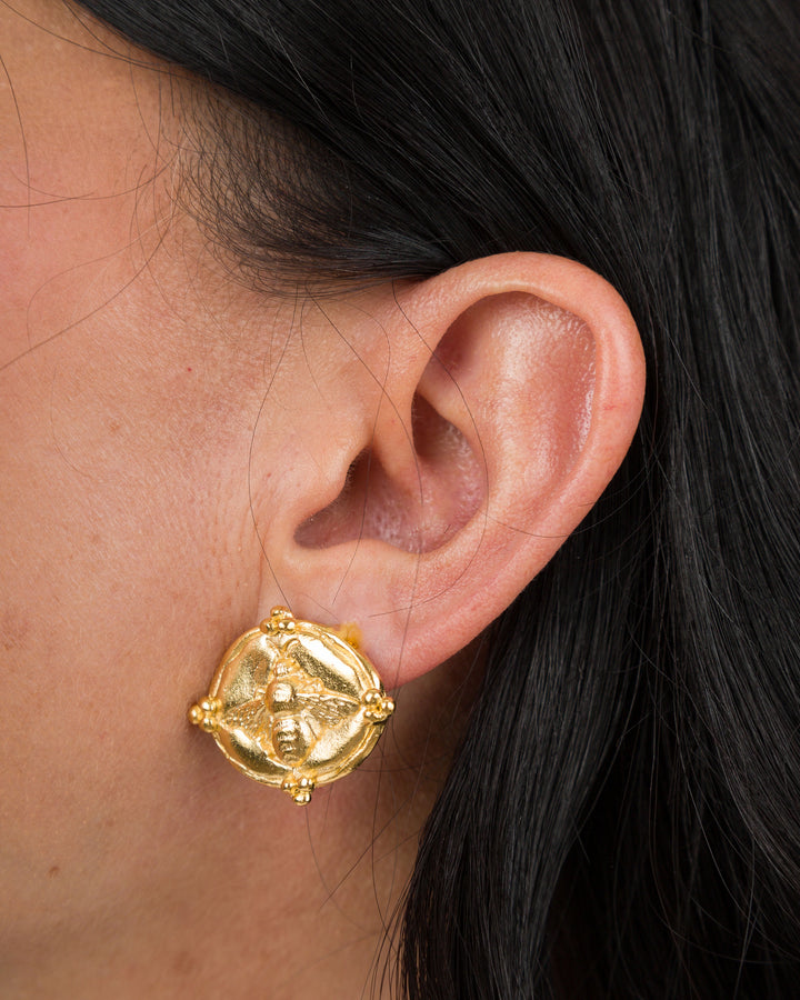 Susan Shaw Accent Gold Bee Studs