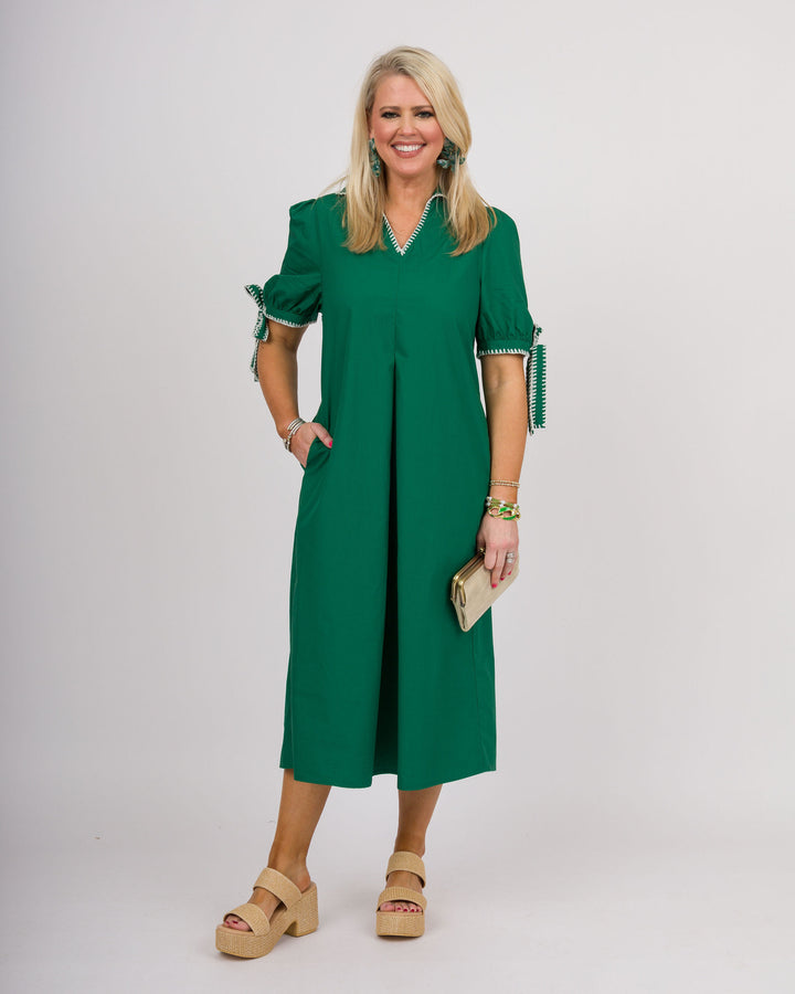 Country Club Green Midi Dress