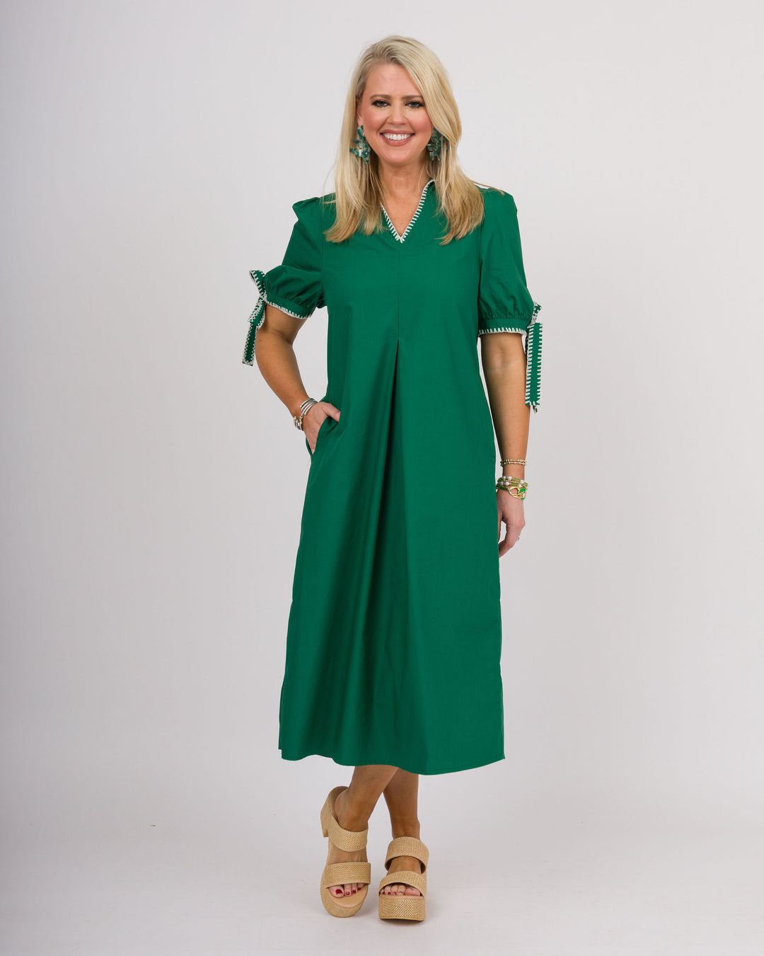 Country Club Green Midi Dress