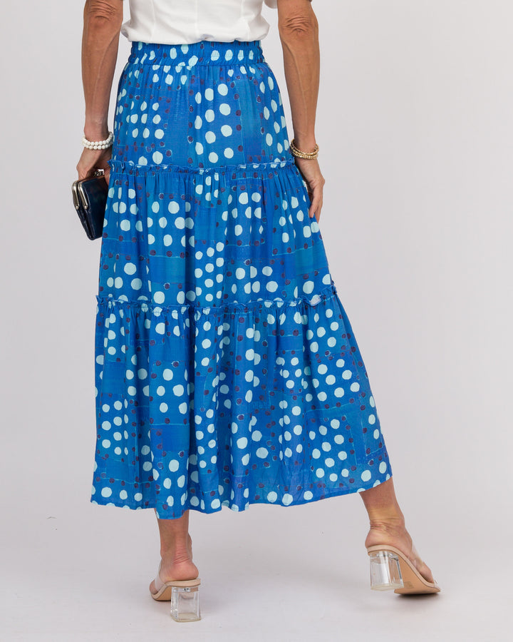 Verbena Dot Print Tiered Skirt