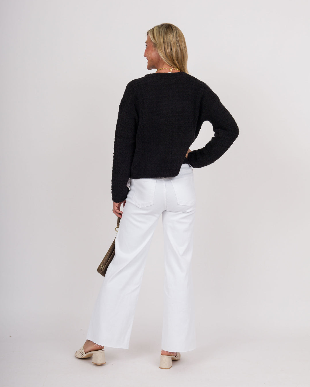 BAREFOOT DREAMS CozyChic® Textured Button Front Cardigan - Black-Final Sale