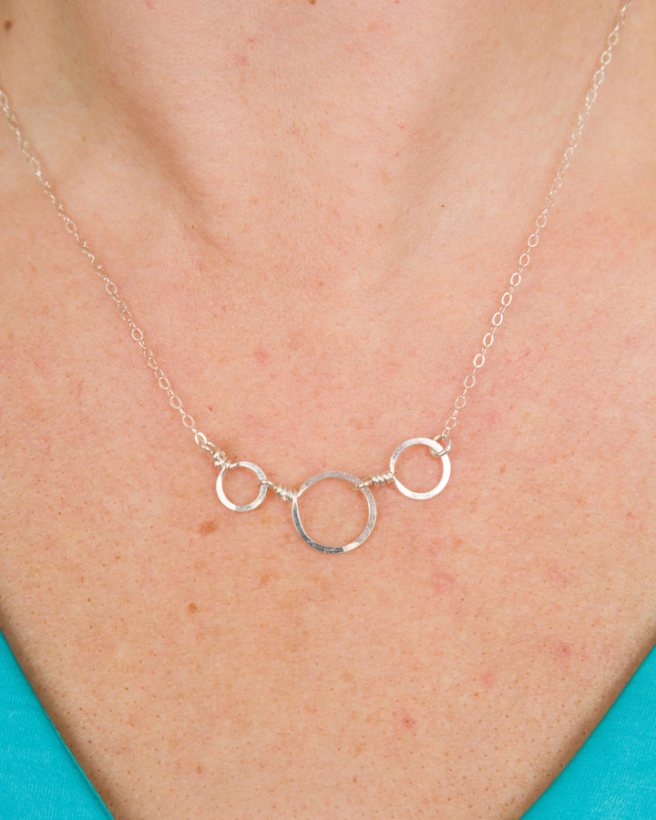 J.Mills Studio Forged 3 Circle Necklace - Silver