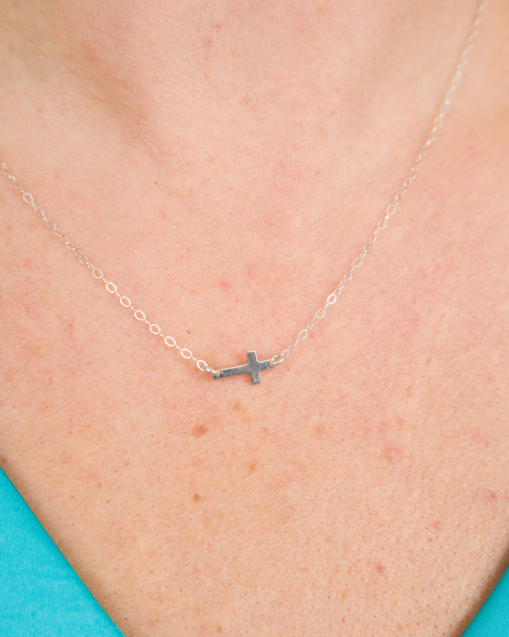 J.Mills Studio Tiny Cross Necklace - Silver