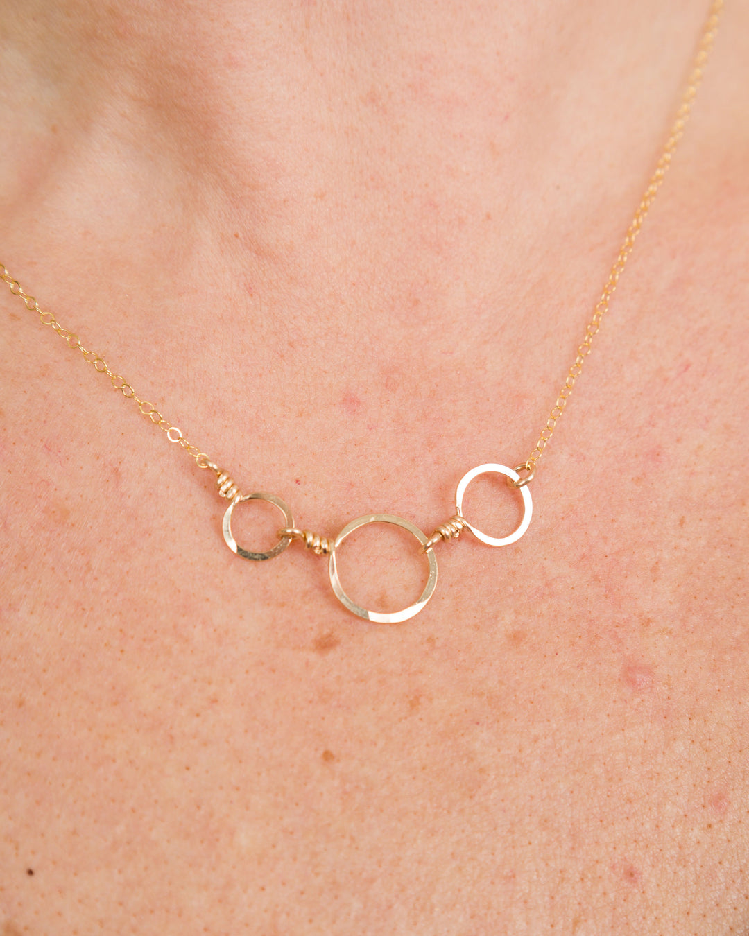 J.Mills Studio Forged 3 Circle Necklace - Gold