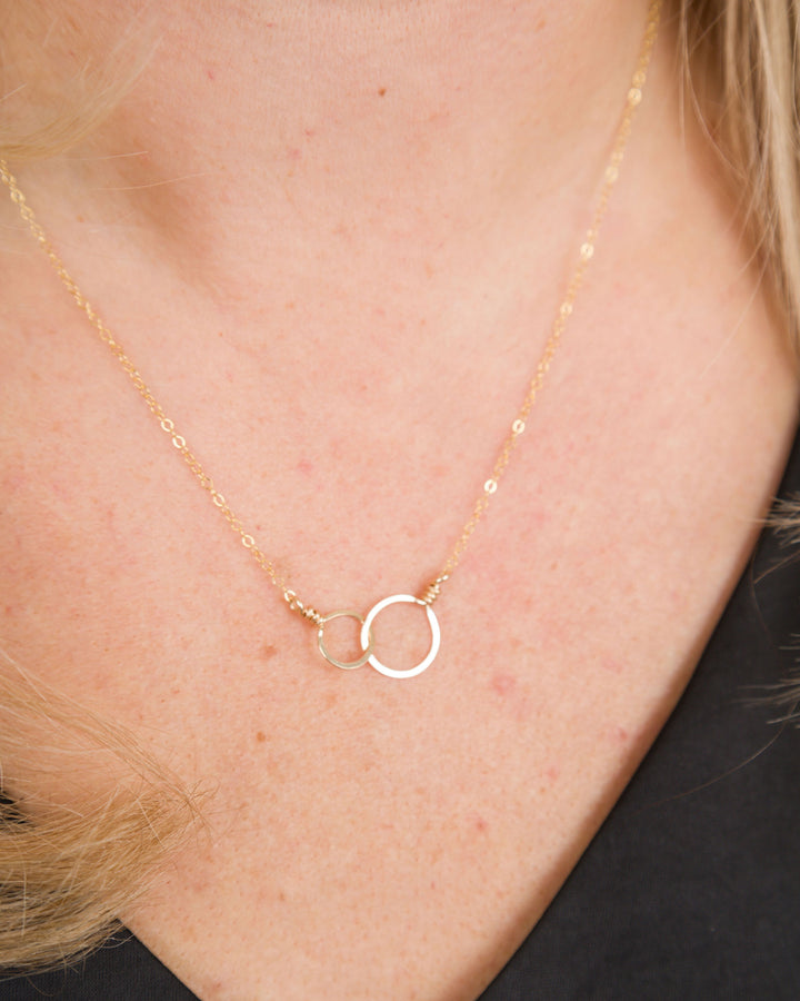 J.Mills Studio Double Circle Necklace Small Gold