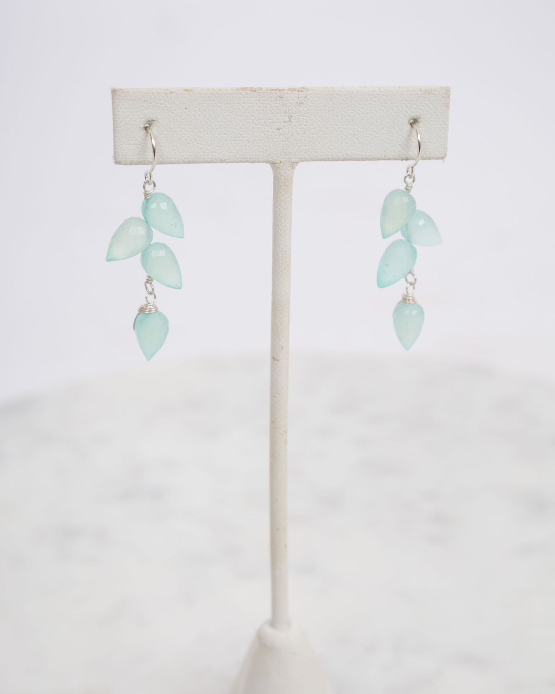 J.Mills Studio Fancy Cut Gemstone Cluster Earrings - Aqua Chalcedony