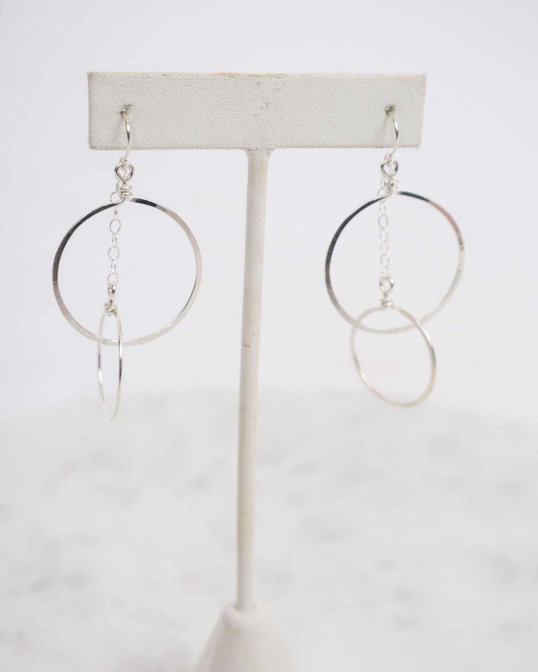 J.Mills Studio Silver Medium Double Circle Statement Earrings