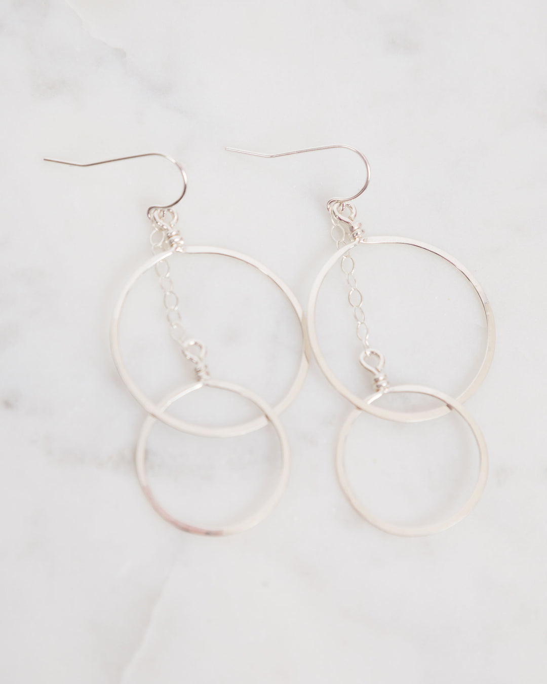 J.Mills Studio Silver Medium Double Circle Statement Earrings