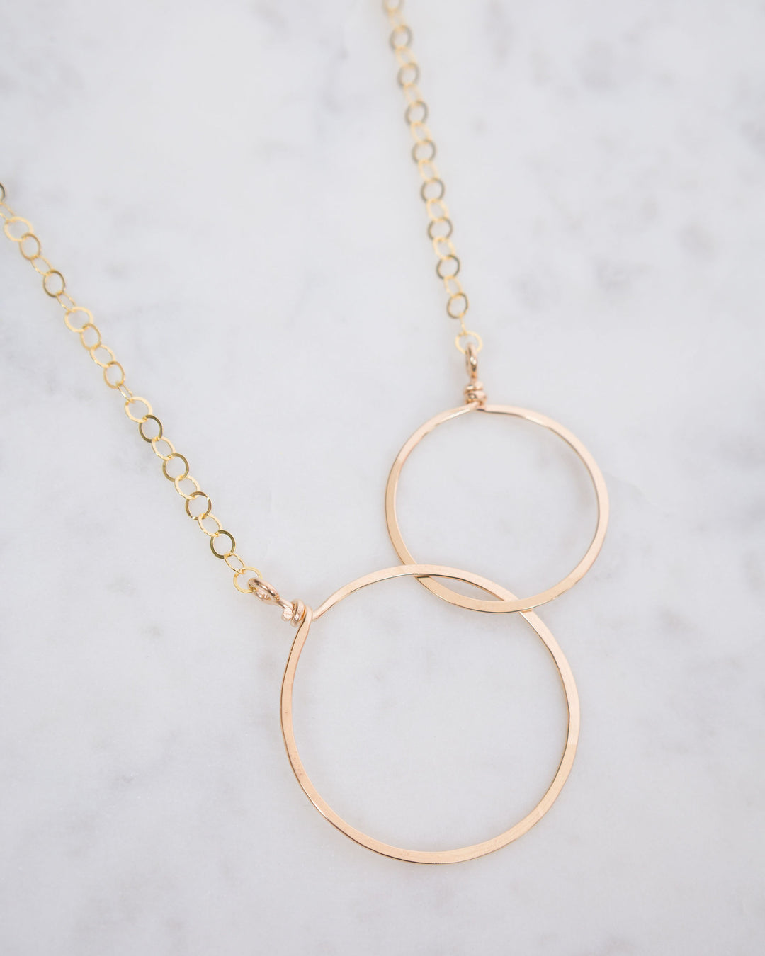J.Mills Studio Large Gold Forged Double Circle Necklace