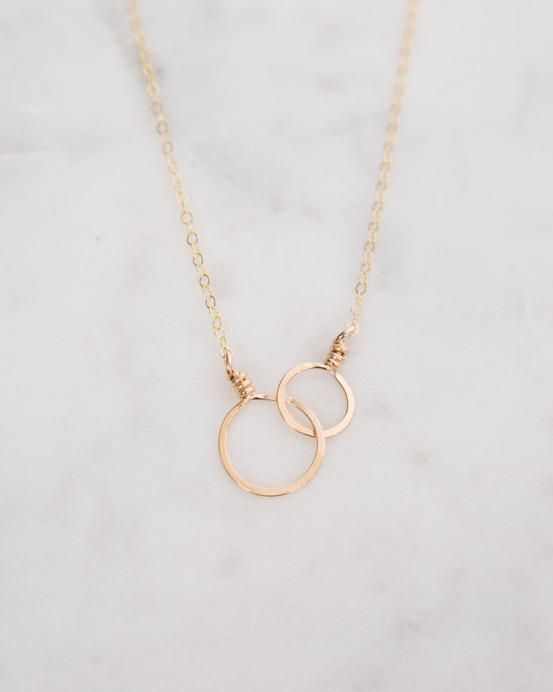 J.Mills Studio Double Circle Necklace Small Gold
