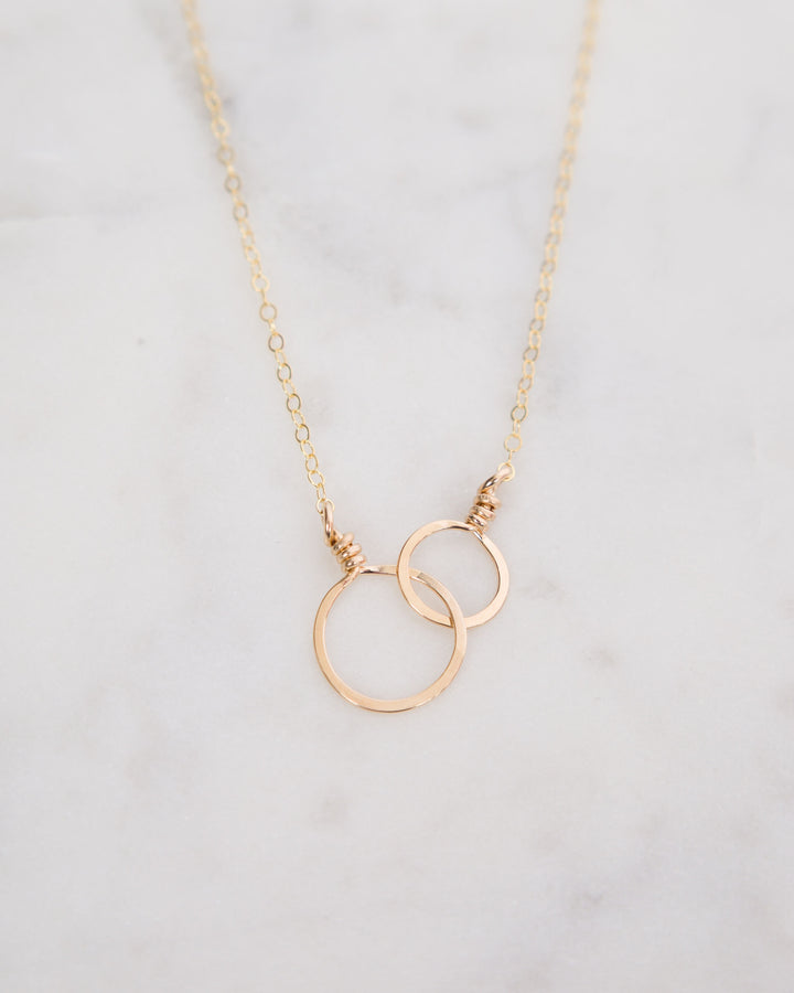 J.Mills Studio Double Circle Necklace Small Gold