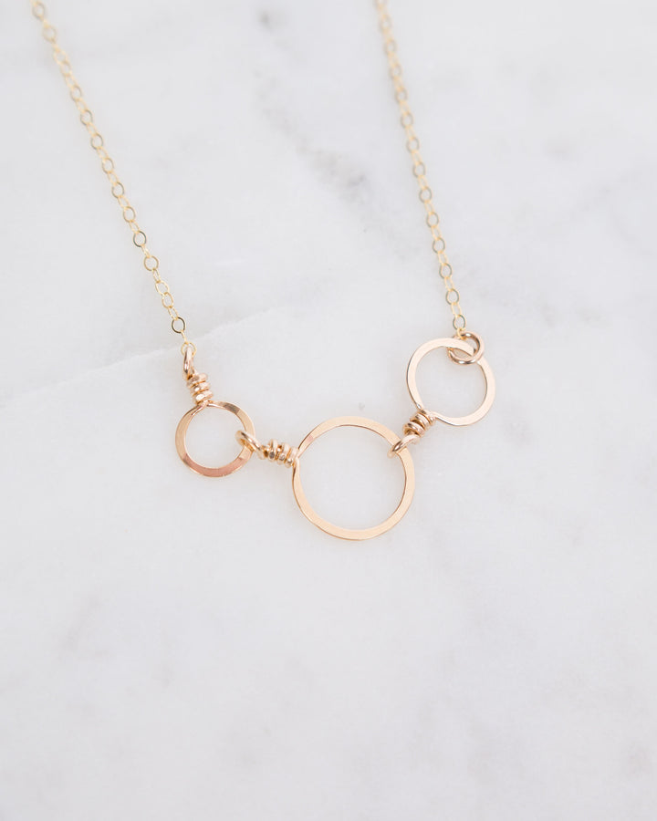 J.Mills Studio Forged 3 Circle Necklace - Gold