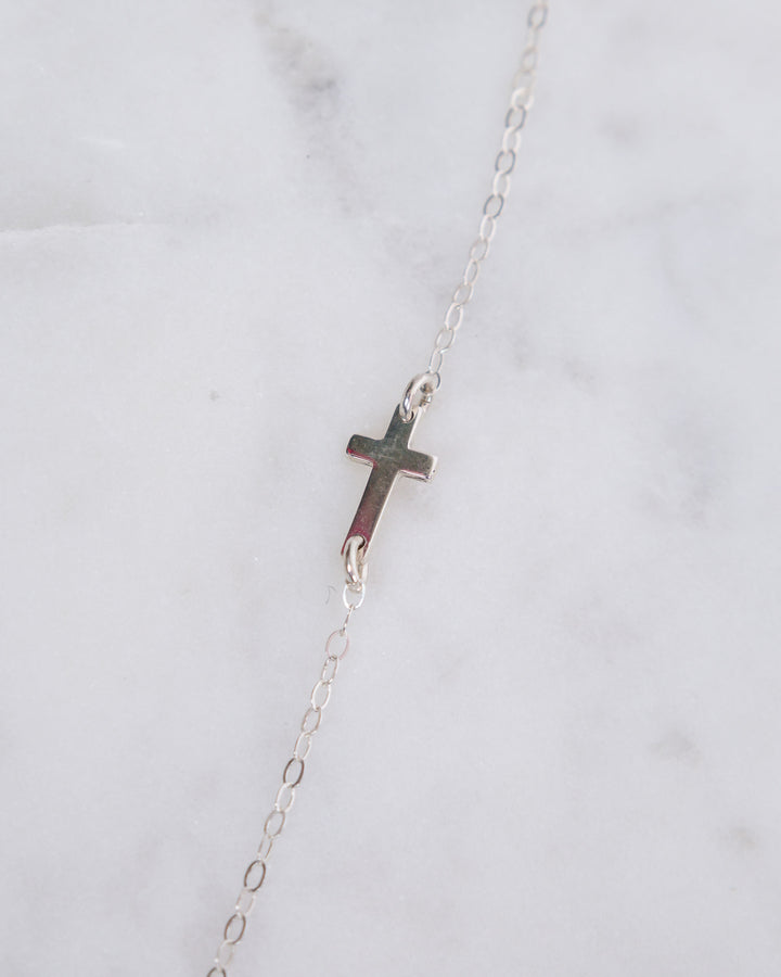 J.Mills Studio Tiny Cross Necklace - Silver