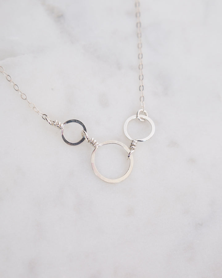 J.Mills Studio Forged 3 Circle Necklace - Silver