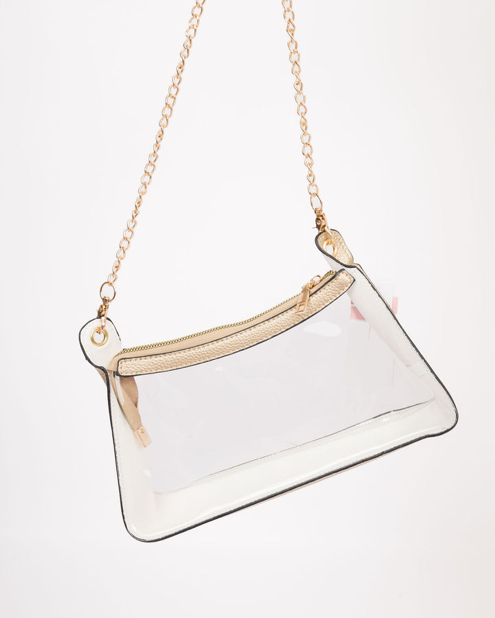 Top Zip Clear Bag Gold