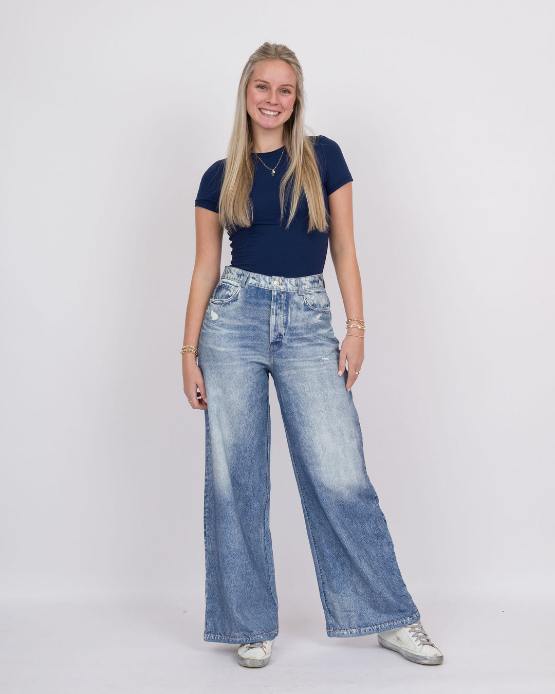 Alix Denim-Look Terry Pants