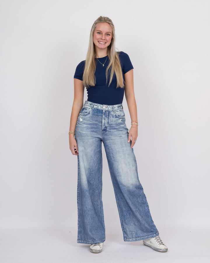 Alix Denim-Look Terry Pants